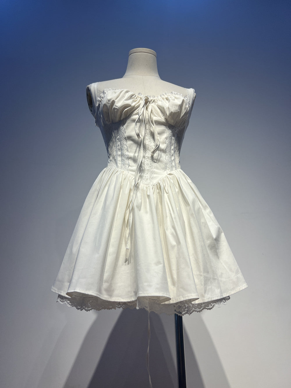 Robe de soirée trapèze en dentelle blanche à col carré et jolie robe de cocktail courte d'été Hoco DH2553