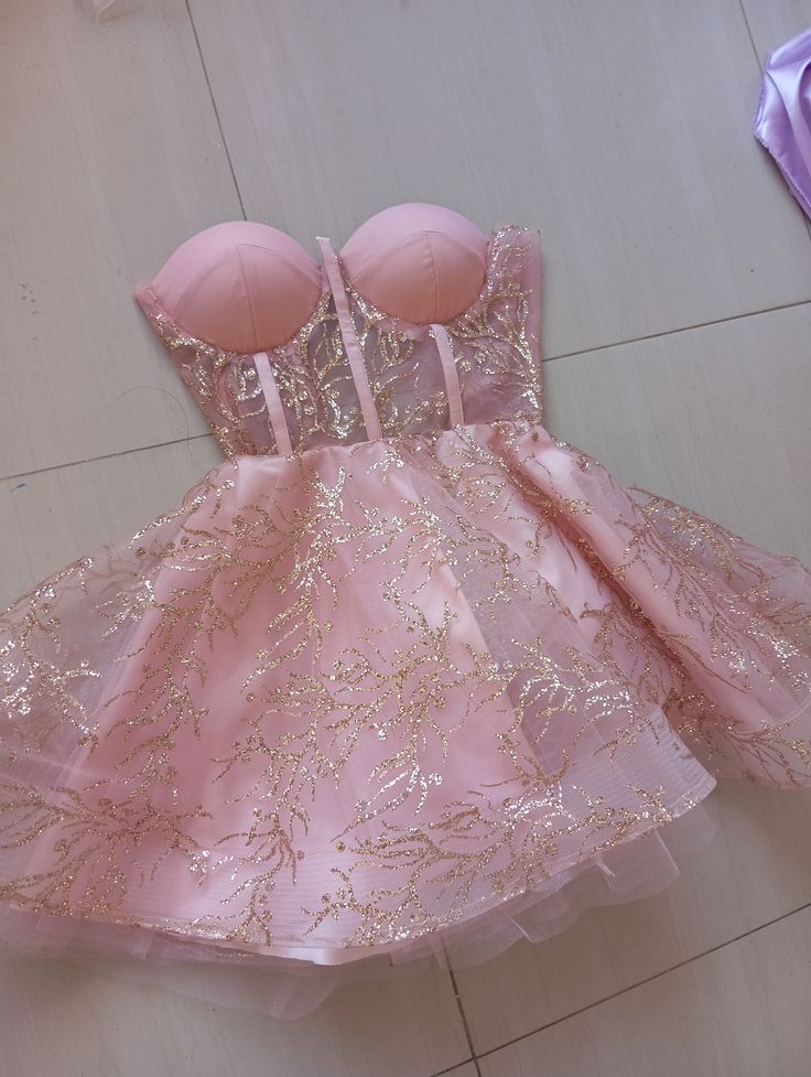 Cute Ball Gown Sweetheart Light Pink Sequin Formal Homecoming Dresses 8th Grad Dance Graduation Dress Short Mini Hoco Dresses DH2566