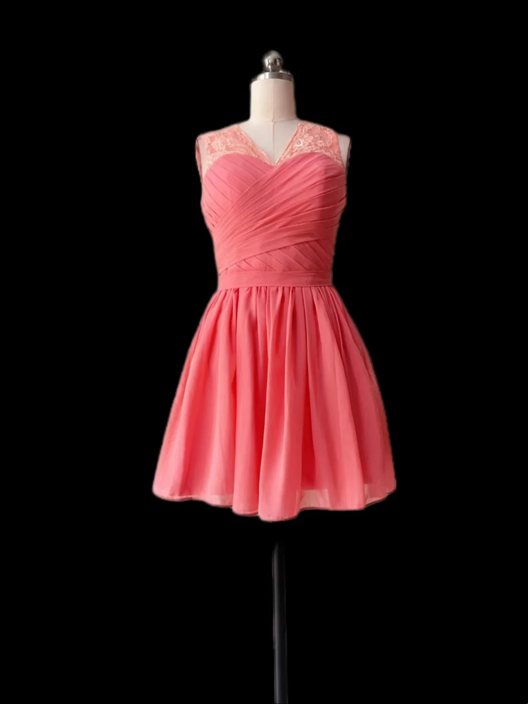 Robe de soirée rétro trapèze, col en V, en mousseline, tenue de soirée, pour 18e anniversaire, robe de remise de diplôme, courte, mini, Hoco, DH2567