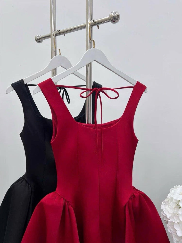 Cute Ball Gown Square Neck Satin Red Short Mini Formal 8th Grade Homecoming Dresses Middle School Cocktail Dress Hoco Outfits DH2629