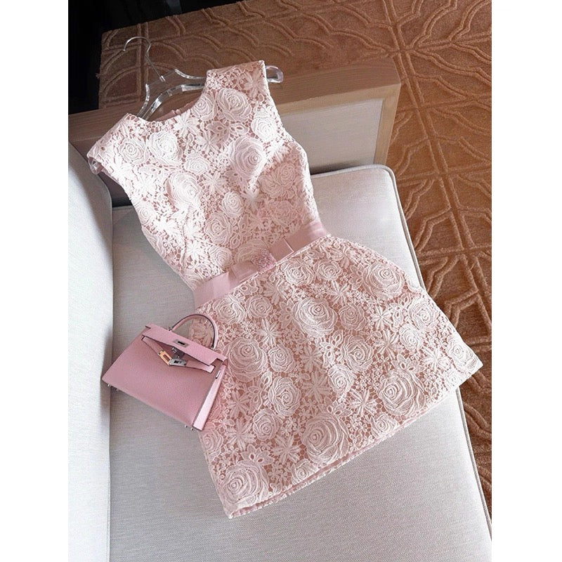 Elegant A line Scoop Lace Short White Mini Formal 8th Grade Homecoming Dresses Middle School Cocktail Dress Hoco Outfits DH2637