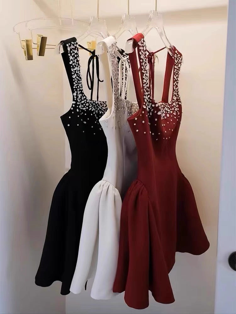 Cute Ball Gown Square Little Black Dress Short Mini Formal 8th Grade Homecoming Dresses Middle School Cocktail Dress Hoco Outfits DH2641