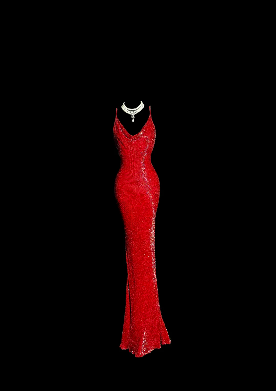 Vintage Mermaid Spaghetti Straps Red Sequin Long Prom Dresses Party Dress 18th Birthday Outfits Graduation Dresses DH2645