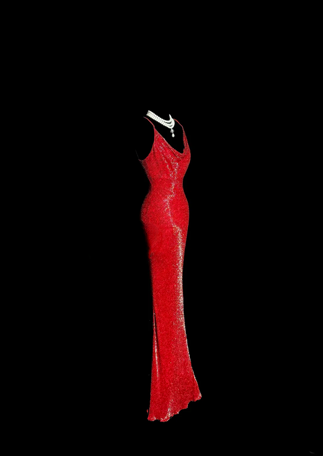 Vintage Mermaid Spaghetti Straps Red Sequin Long Prom Dresses Party Dress 18th Birthday Outfits Graduation Dresses DH2645