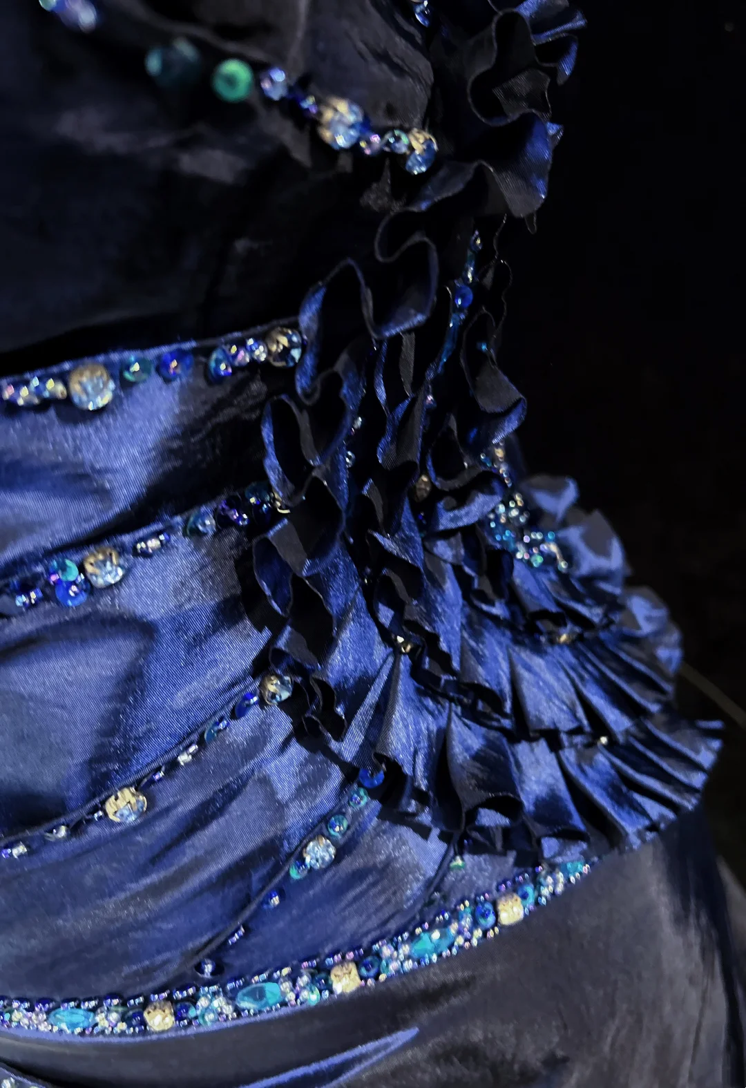 Robe de bal rétro trapèze, col en V, bleu marine, manches courtes, perles argentées, longues fleurs, tenue de soirée, tenue d'anniversaire, robe de remise de diplôme, DH2660