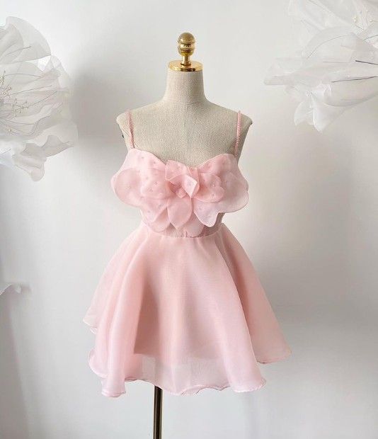 Trendy A Line Spaghetti Straps Blush Pink Mini Short Formal 8th Grade Homecoming Dresses Summer Middle School Hoco Dress Homecoming Outfits DH275