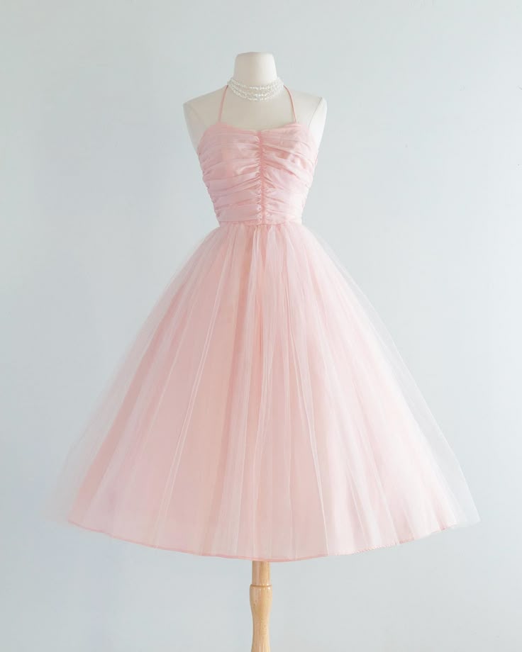 Pretty Ball Gown Halter Pink Tulle Formal 8th Grade Homecoming Dresses Summer Middle School Hoco Dress 6th Grade Graduation Outfits DH305
