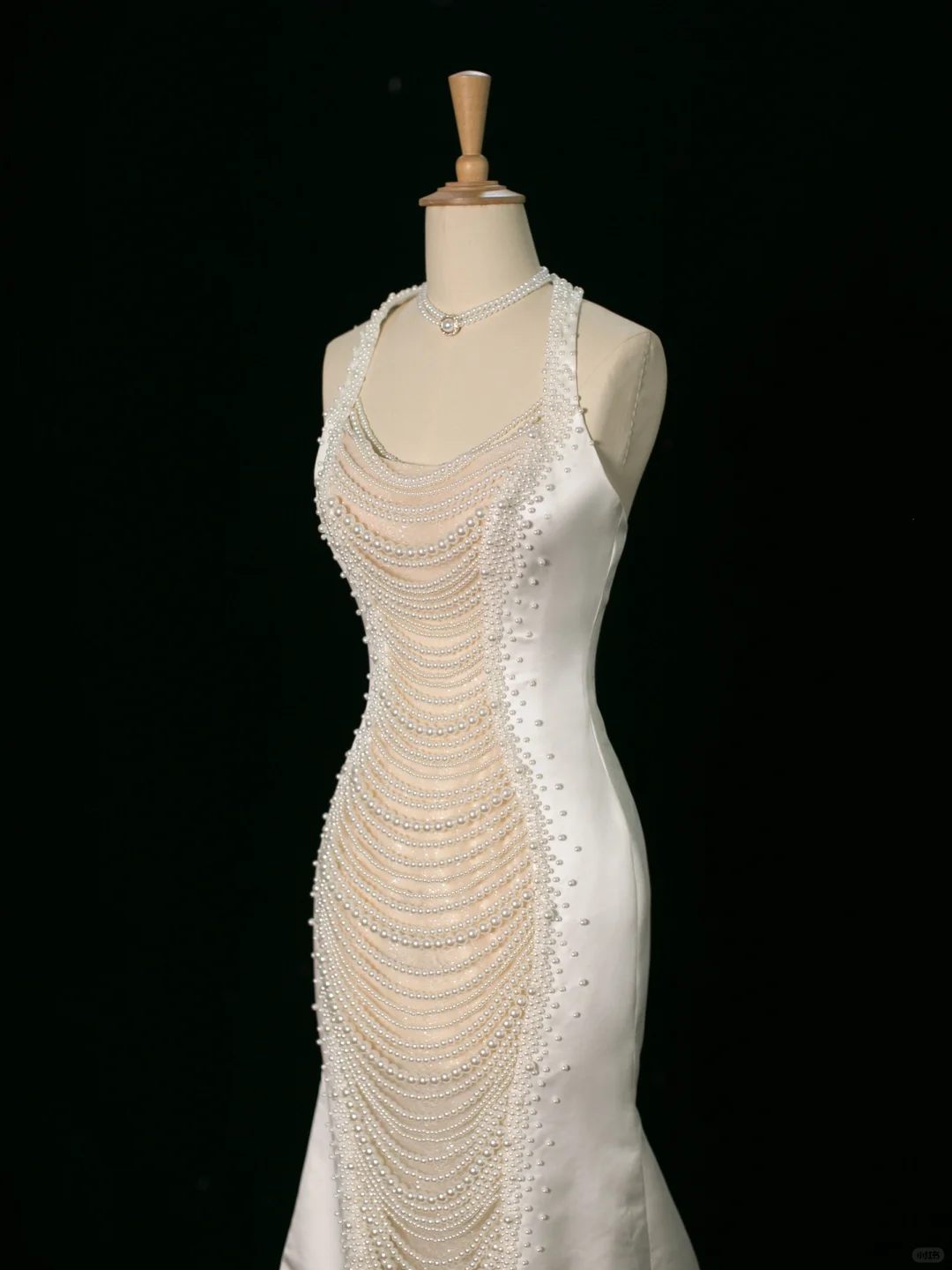 Robe de mariée chic sirène dos nu en satin blanc sans manches, longue robe de mariée vintage, robe de mariée DH394