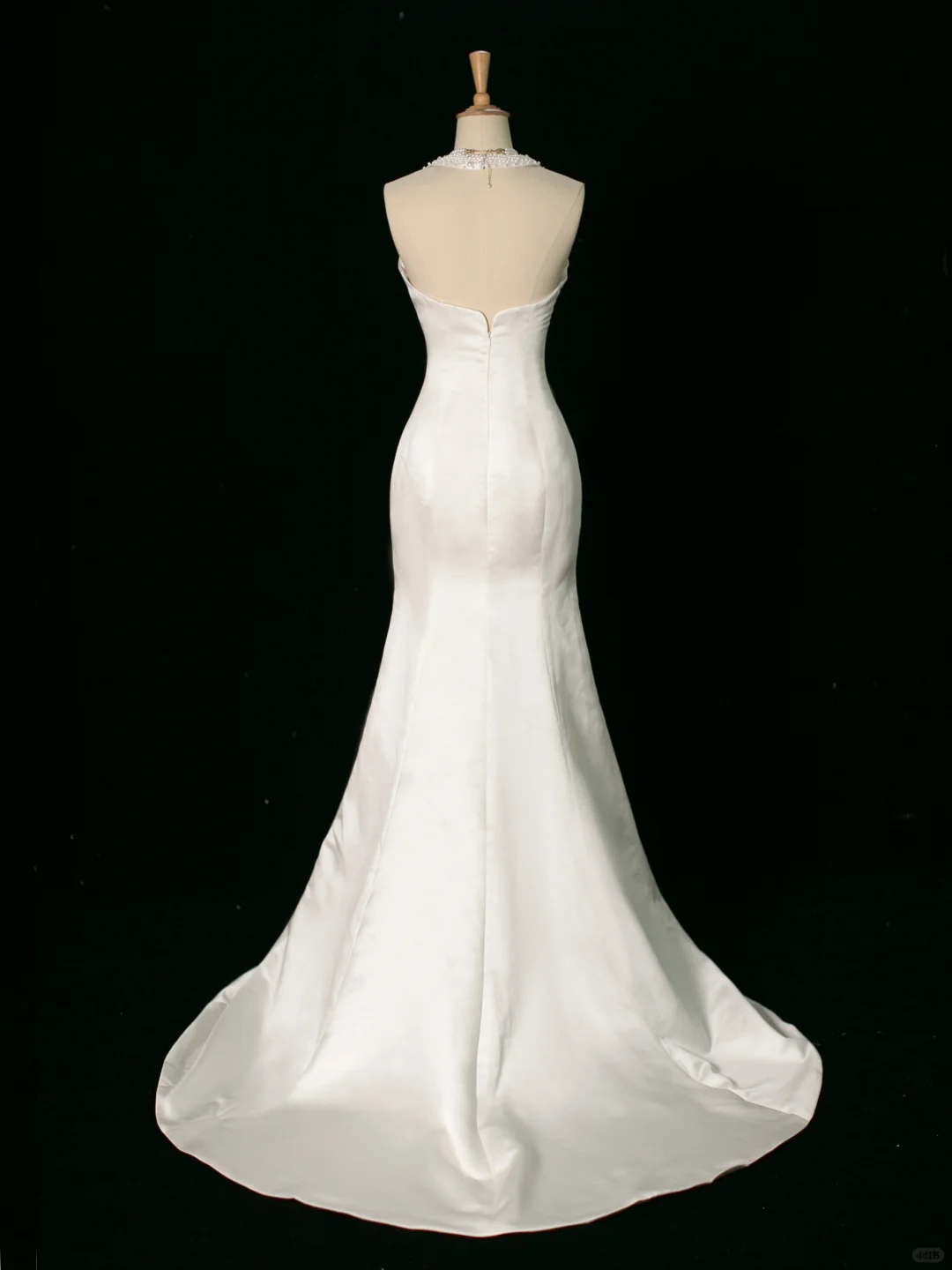 Robe de mariée chic sirène dos nu en satin blanc sans manches, longue robe de mariée vintage, robe de mariée DH394