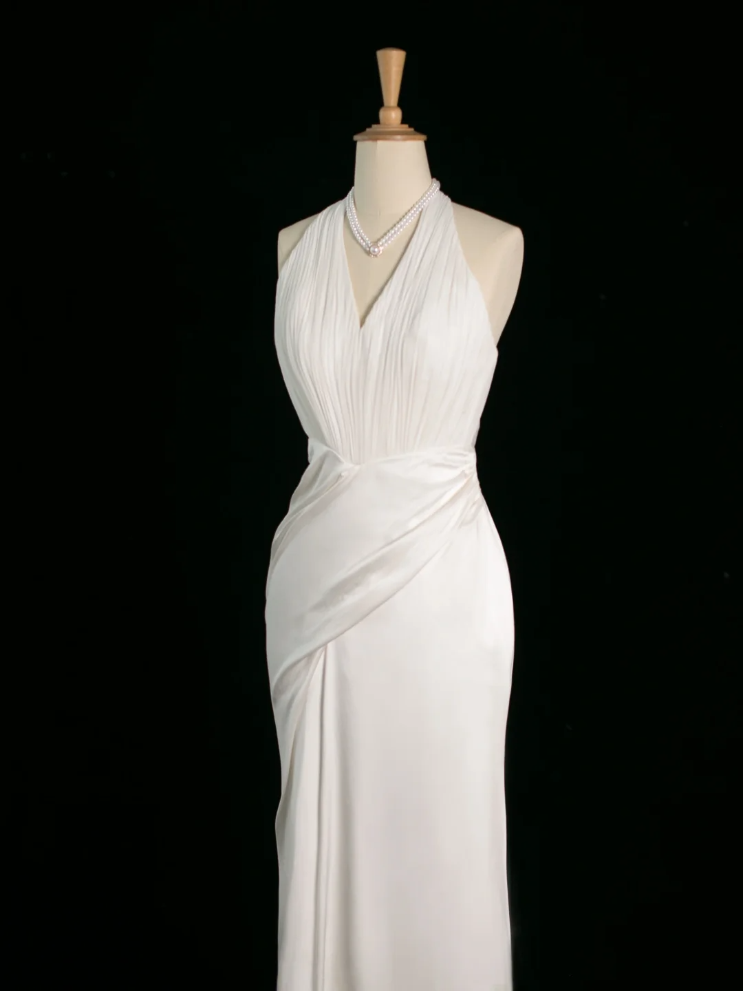 Robe de mariée chic sirène dos nu en mousseline blanche sans manches, longue robe de mariée vintage, robe de mariée DH398
