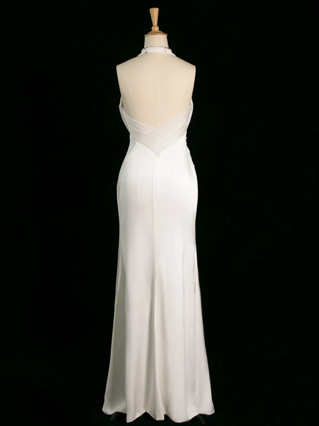 Robe de mariée chic sirène dos nu en mousseline blanche sans manches, longue robe de mariée vintage, robe de mariée DH398