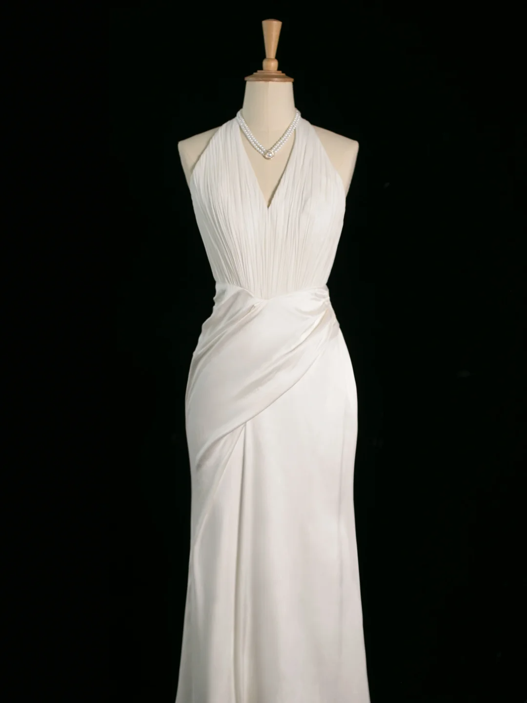 Robe de mariée chic sirène dos nu en mousseline blanche sans manches, longue robe de mariée vintage, robe de mariée DH398