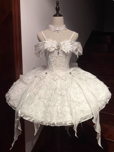 Pretty Ball Gown White Satin Short Formal 8th Grade Homecoming Dresses Summer Middle School Hoco Dress 6th Grade Graduation Outfits DH443