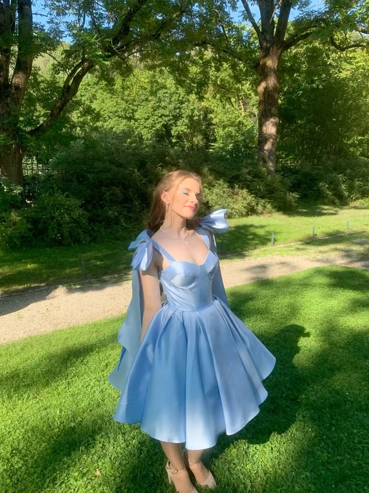 Fancy Short Hoco Dresses Ball Gown Spaghetti Straps Blue Mini Formal 8th Grade Homecoming Dresses Summer Middle School Homecoming Outfits DH56