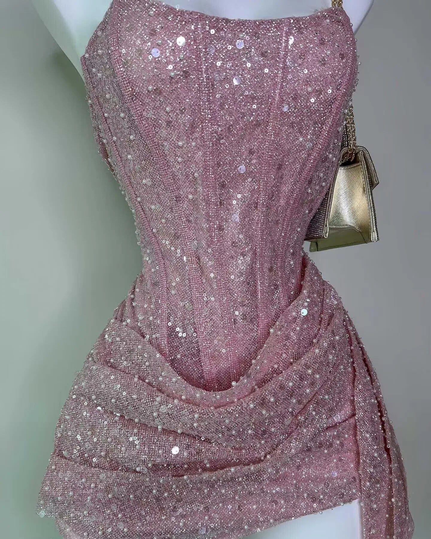Cute Sheath Strapless Pink Sequin Mini Short Formal 8th Grade Homecoming Dresses Summer Middle School Hoco Dress Homecoming Outfits DH716