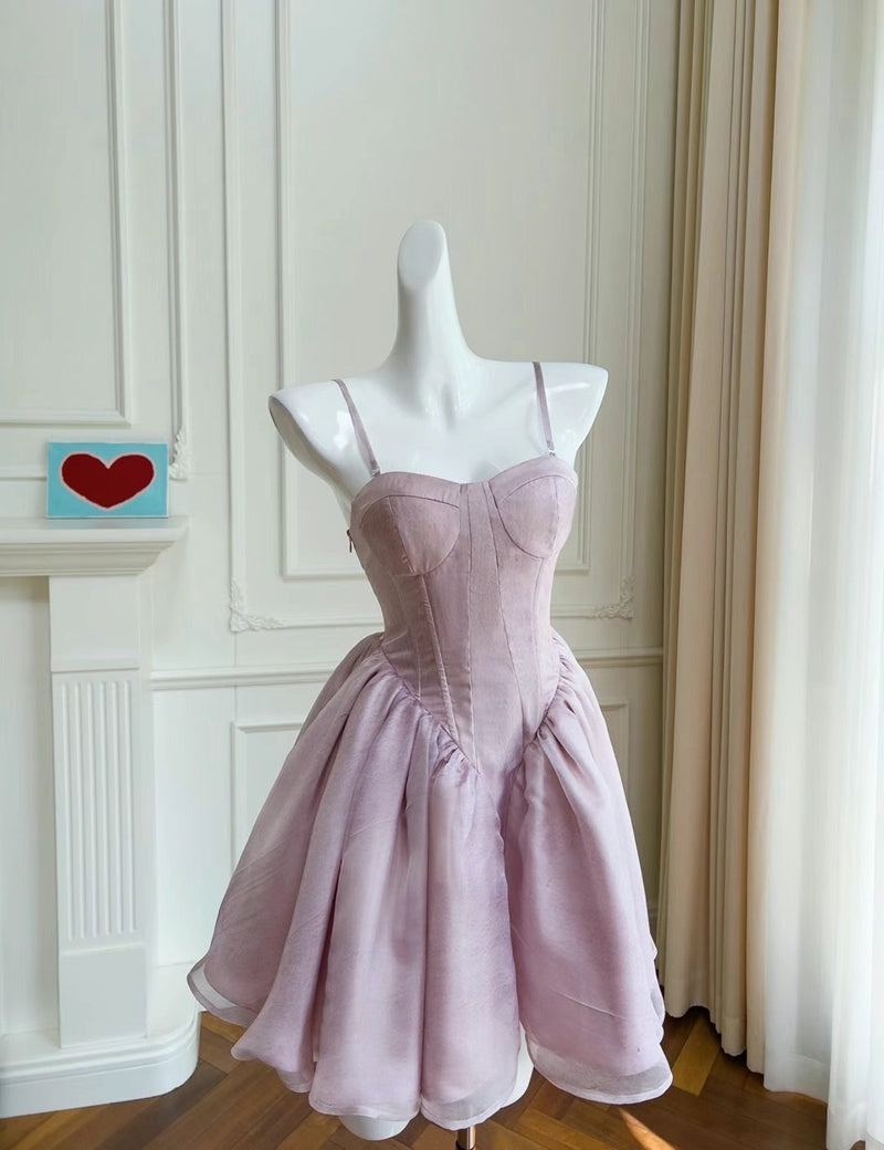 Fancy Short Hoco Dresses A line Straps Lilac Mini Blue Formal 8th Grade Homecoming Dresses Summer Middle School Homecoming Outfits DH73