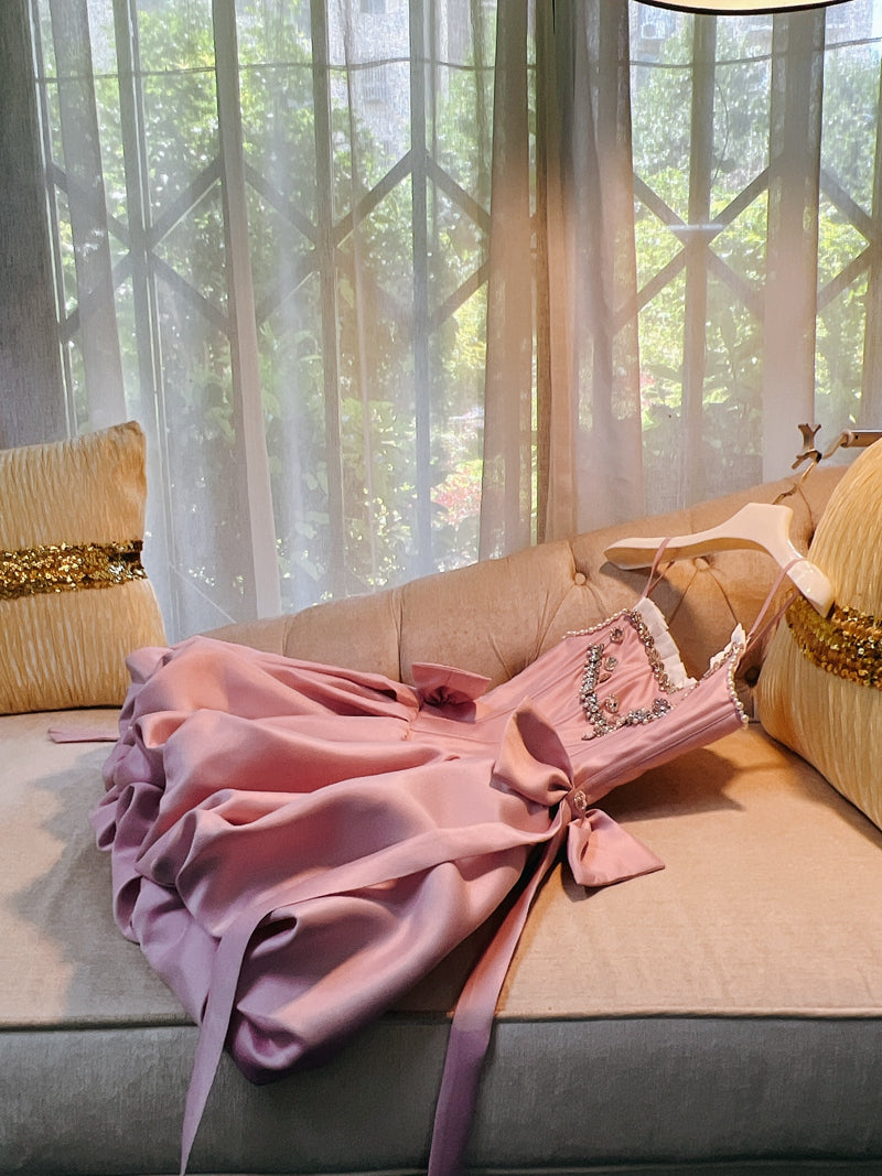 Fancy Short Hoco Dresses Ball Gown Spaghetti Straps Pink Formal 8th Grade Homecoming Dresses Summer Middle School Homecoming Outfits DH78