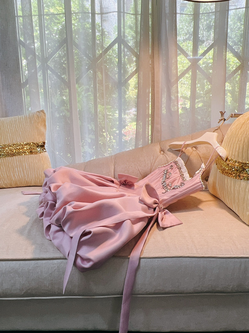 Fancy Short Hoco Dresses Ball Gown Spaghetti Straps Pink Formal 8th Grade Homecoming Dresses Summer Middle School Homecoming Outfits DH78