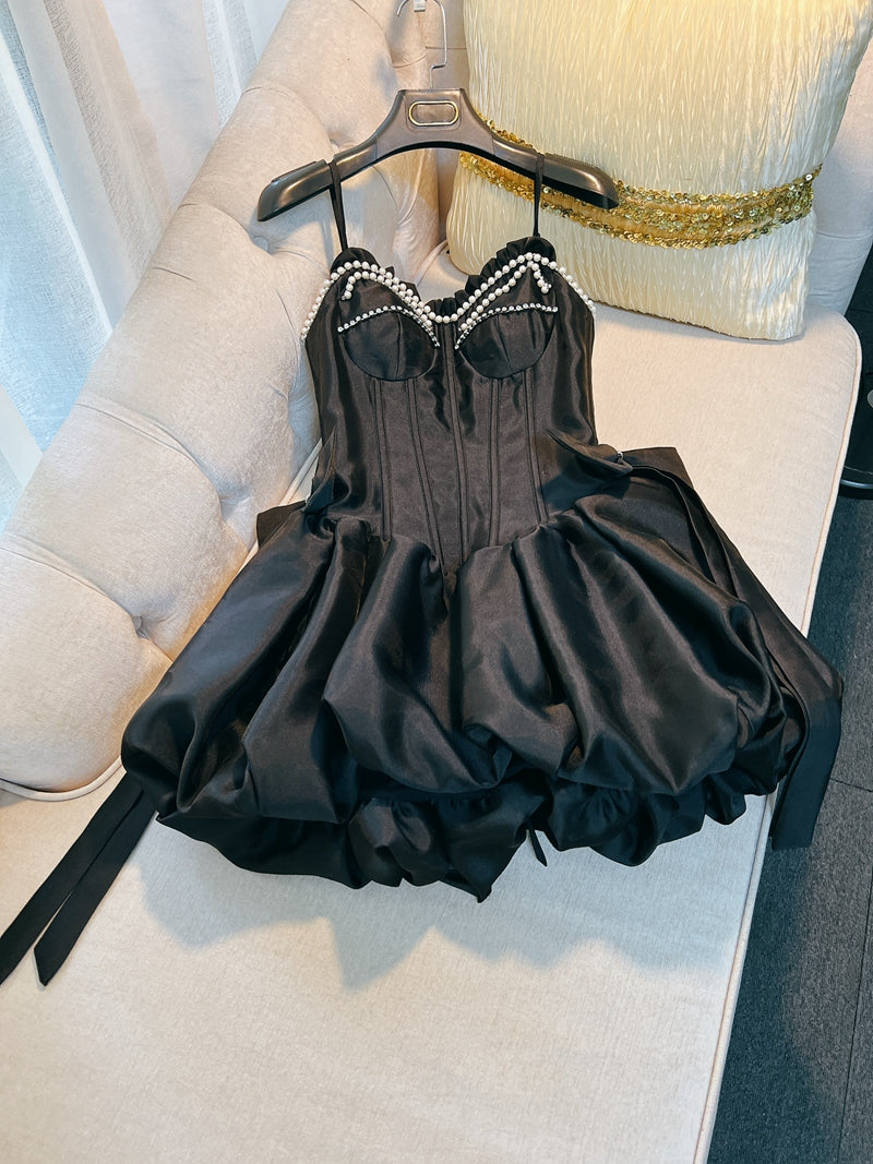 Fancy Short Hoco Dresses Ball Gown Spaghetti Straps Black Formal 8th Grade Homecoming Dresses Summer Middle School Homecoming Outfits DH79