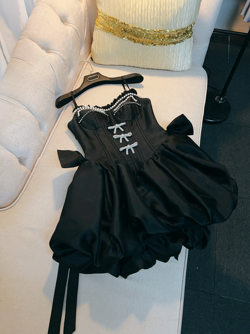 Fancy Short Hoco Dresses Ball Gown Spaghetti Straps Black Formal 8th Grade Homecoming Dresses Summer Middle School Homecoming Outfits DH79