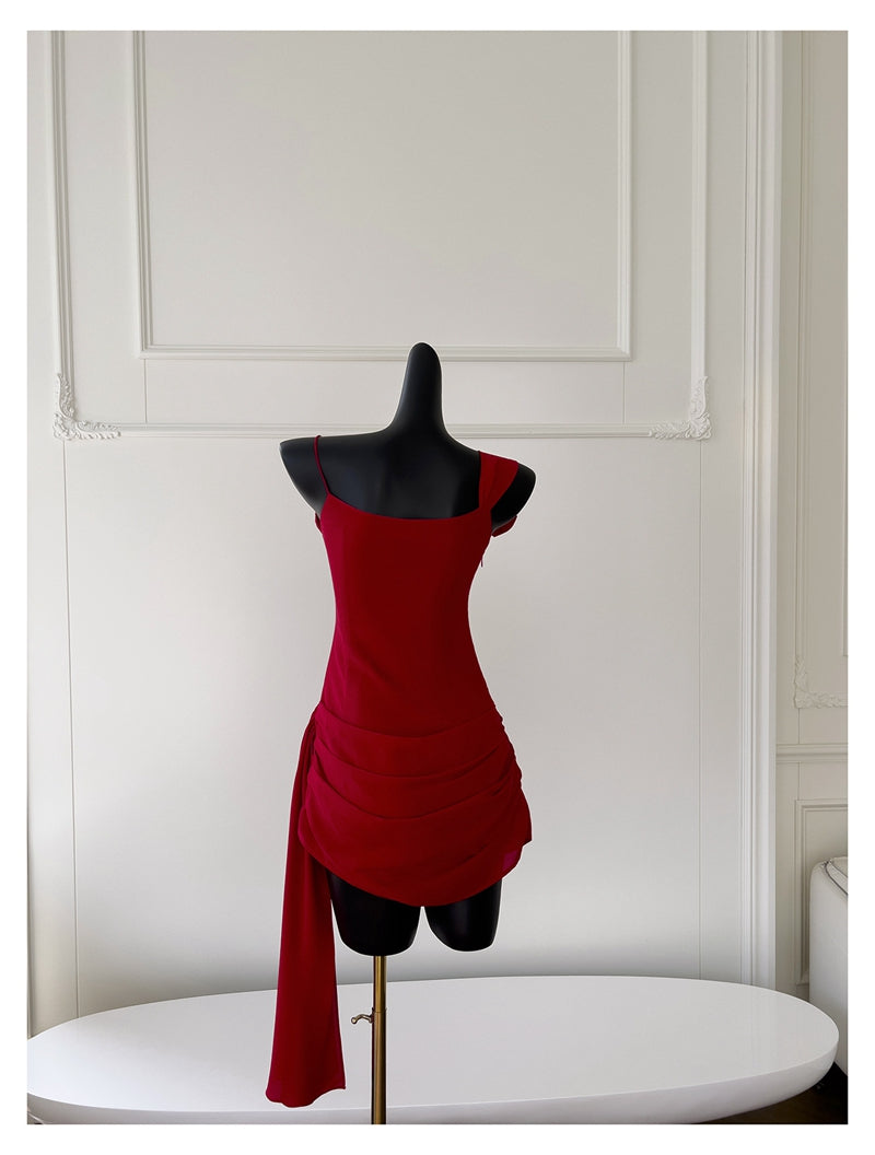 Fancy Short Hoco Dresses Sheath Spaghetti Straps Red Formal 8th Grade Homecoming Dresses Summer Middle School Homecoming Outfits DH83