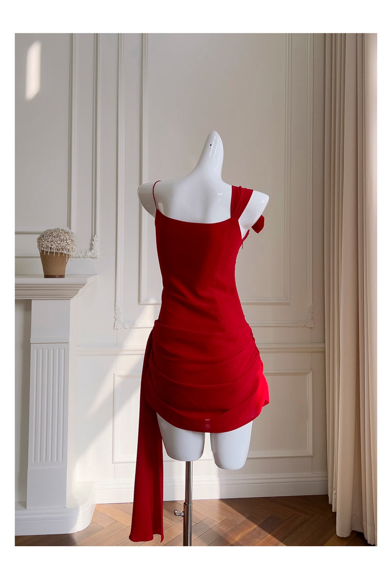 Fancy Short Hoco Dresses Sheath Spaghetti Straps Red Formal 8th Grade Homecoming Dresses Summer Middle School Homecoming Outfits DH83