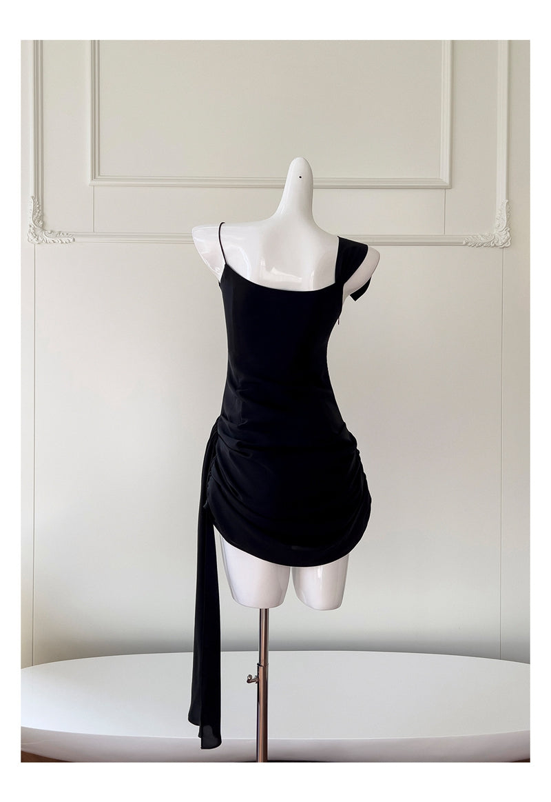Fancy Short Hoco Dresses Sheath Spaghetti Straps Black Formal 8th Grade Homecoming Dresses Summer Middle School Homecoming Outfits DH84