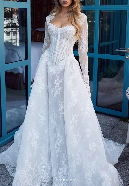 Modest Bridal Gown Ball Gown Strapless White Lace Long Summer Autumn Wedding Dresses Elegant Bridal Gowns DH853