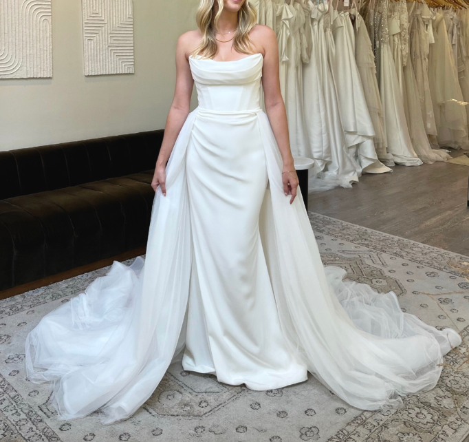 Robe de mariée classique sirène bustier satin longue blanche robes de mariée élégantes robes de mariée DH856