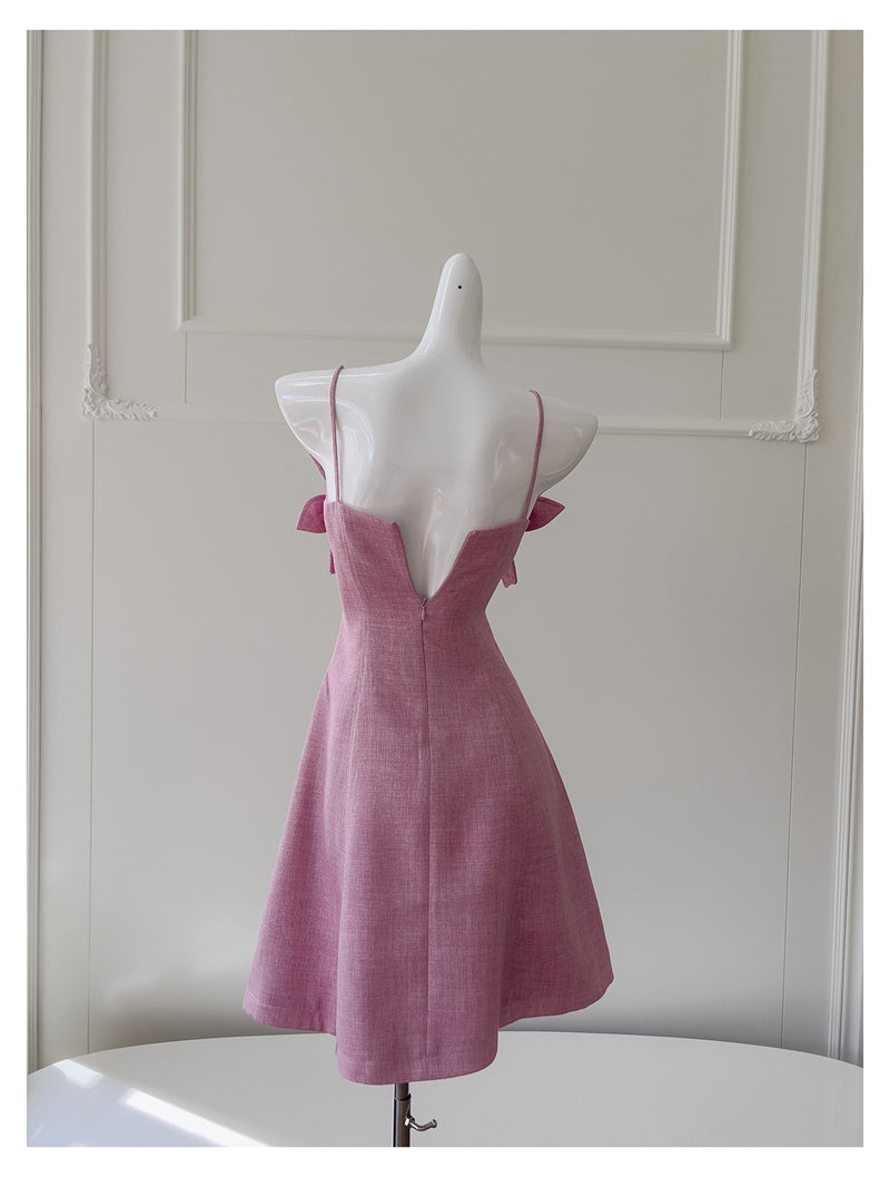Cute A line Spaghetti Straps Floral Satin Short Pink Homecoming Dress Summer Middle School Formal 8th Grade Hoco Dresses Summer Homecoming Outfits DH87