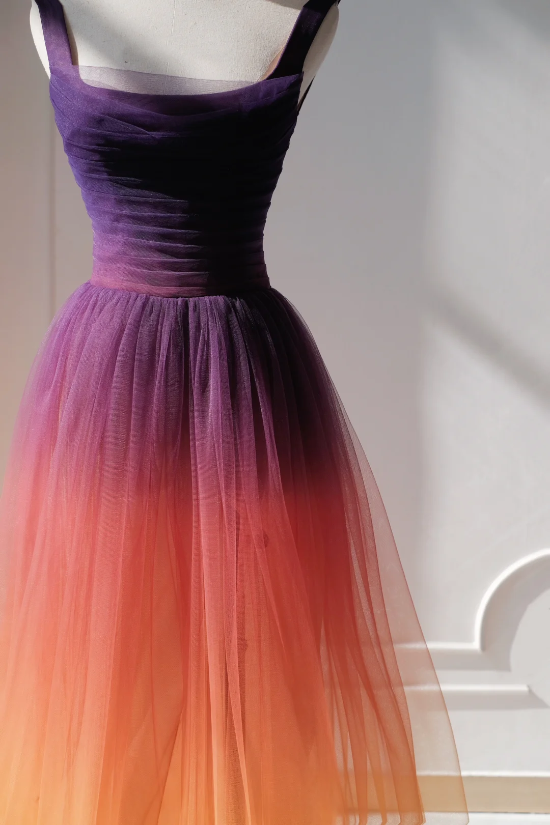 Elegant A Line Square Neck Grape Tulle Prom Dresses Party Dress Summer 20th Birthday Outfits 18th Birthday Dresses DH887