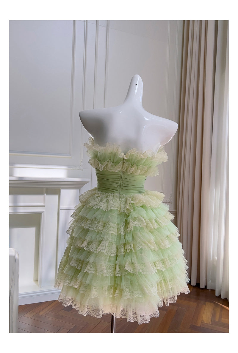 Cute Ball Gown Spaghetti Straps Mint Green Short Homecoming Dress Summer Middle School Formal 8th Grade Hoco Dresses Summer Homecoming Outfits DH88