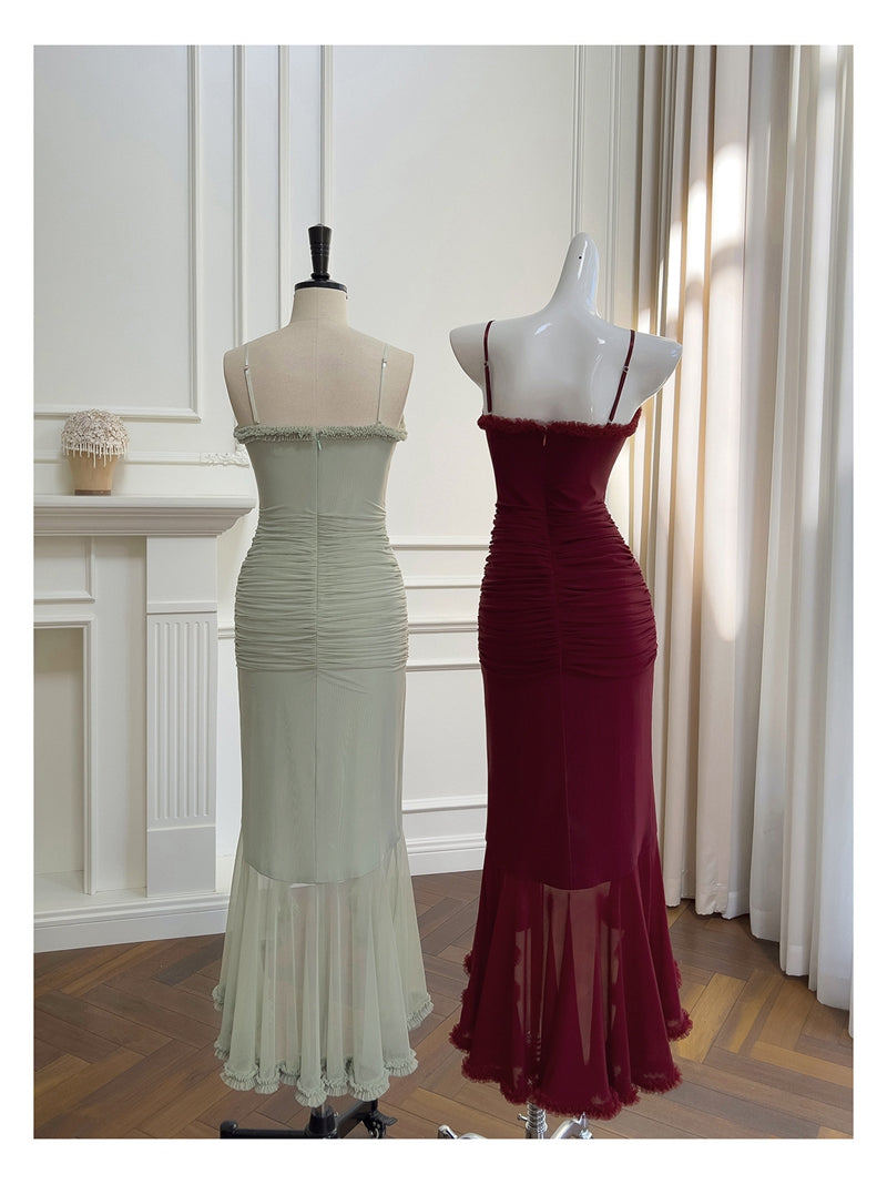 Elegant High Low Spaghetti Straps Sleeveless Long Evening Party Gowns Evening Formal Dresses Prom Dress DH90