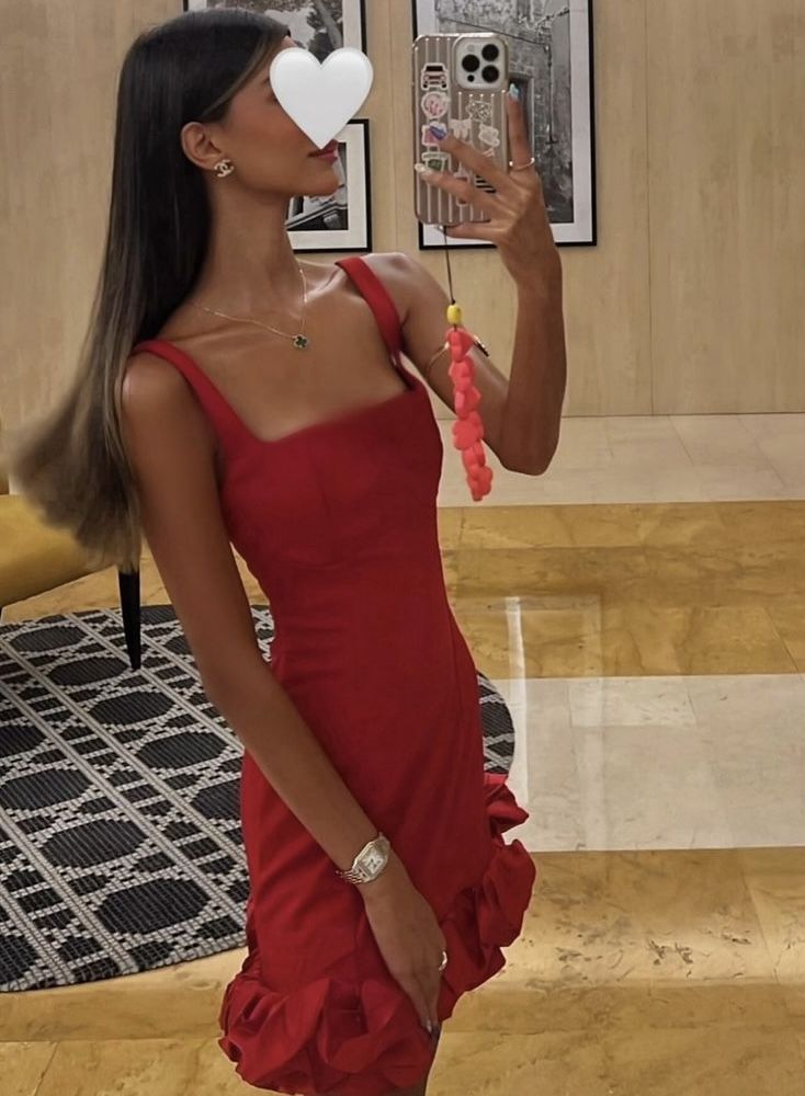 Pretty Sheath Square Neck Red Satin Short Formal 8th Grade Homecoming Dresses Summer Middle School Hoco Dress Homecoming Outfits DH971