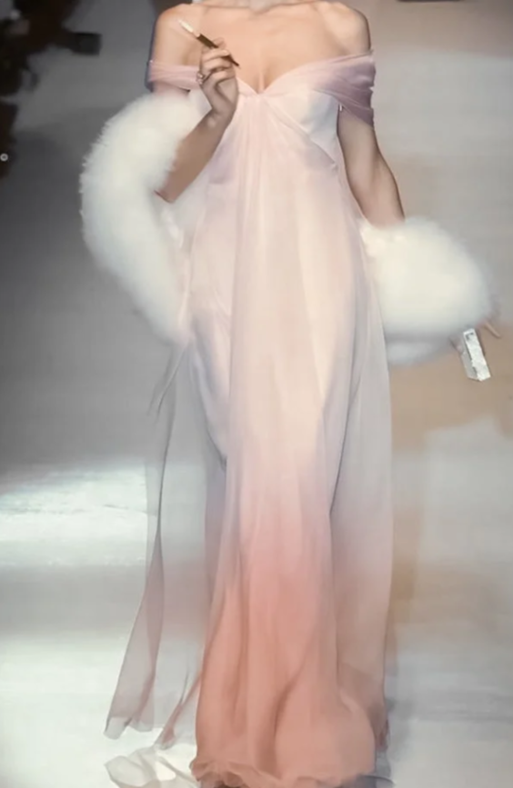 Elegant Sheath Pink Long Prom Dresses; Off-the-shoulder Chiffon Pink Evening Dresses DP04011