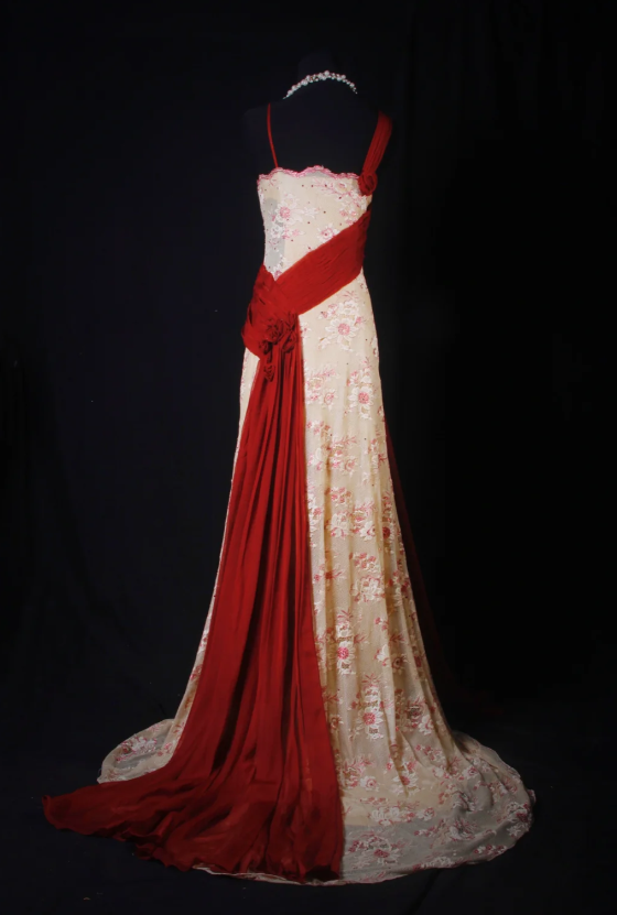 Chic A-Line Long Prom Dresses Chiffon Sleeveless Red Birthday Dresses Sweet 16 Dress DP04054