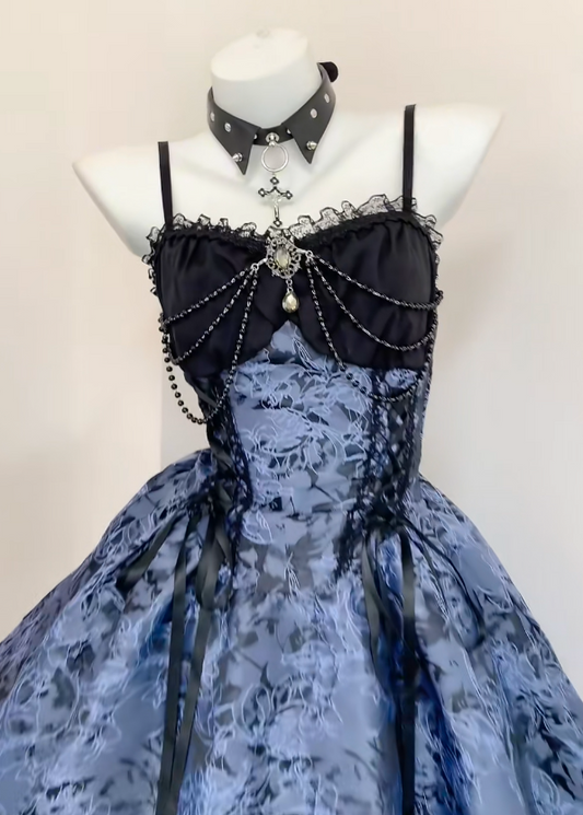 Fairy Spaghetti Straps A-Line Short Prom Dresses Jacquard Satin Gray Blue Party Dresses Sleeveless Birthday Dresses DP04319