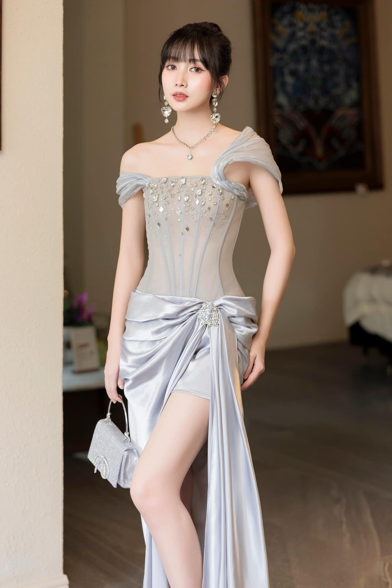 Süßes Ballkleid Spaghettiträger Silbergrau Mini Kurzes Formales Homecoming-Kleid Party Kurzes Ballkleid Hoco Kleider DH2684