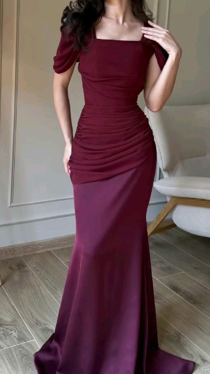 Simple Sheath Long Prom Dresses Chiffon Grape Evening Dresses Sleeveless Birthday Dresses DP04629