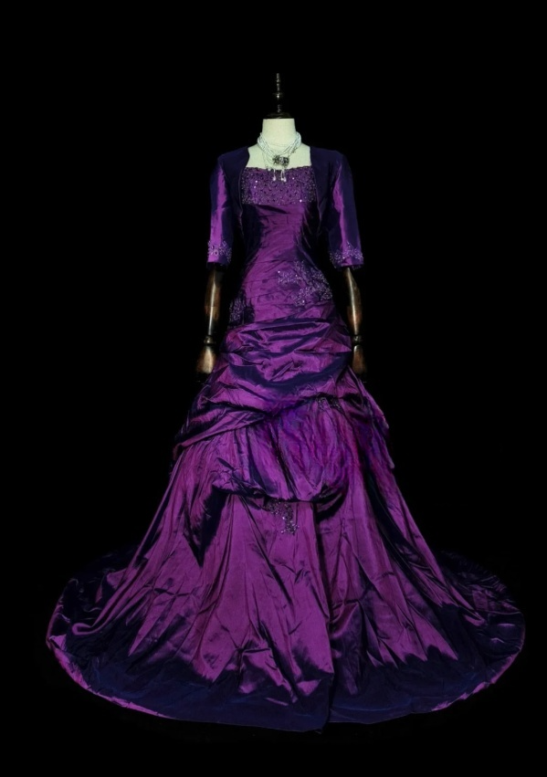 Simple Sheath Purple Long Prom Dresses Satin Strapless Evening Dresses Sleeveless Birthday Dresses DP04632