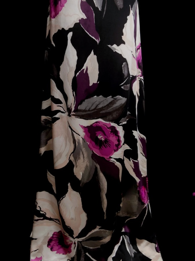 Chic Black Long Prom Dress Chiffon Halter Floral Party Dress Sheath Sleeveless Evening Dress DP04873