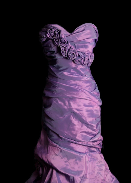 Elegant Purple Long Prom Dresses Taffeta Sweetheart Sheath Evening Dress Sleeveless Party Dress DP04920