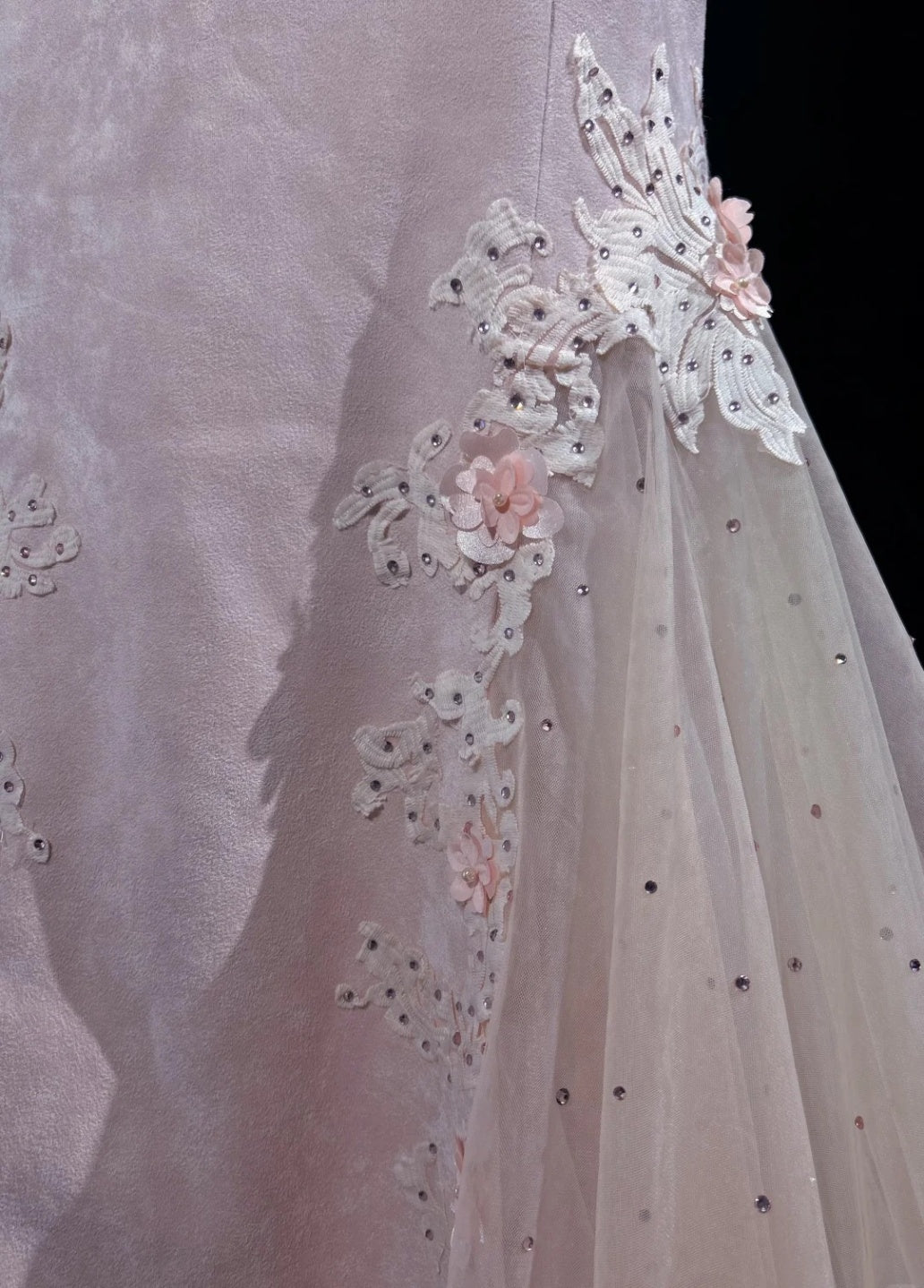 Elegant Sweetheart Pink Long Prom Dresses Tulle Mermaid Evening Dress Sleeveless Party Dress DP04938