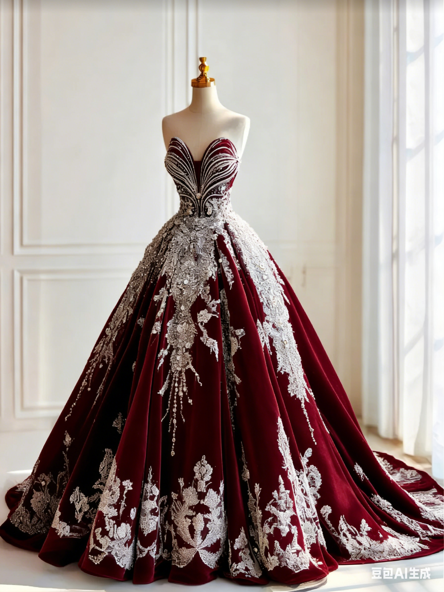 Elegant Sweetheart Burgundy Long Prom Dresses Tulle Appliques A-Line Quinceanera Dress Sleeveless Sweet 16 Dress DP04939