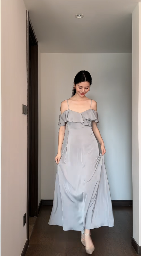 Süßes Ballkleid Spaghettiträger Silbergrau Mini Kurzes Formales Homecoming-Kleid Party Kurzes Ballkleid Hoco Kleider DH2684