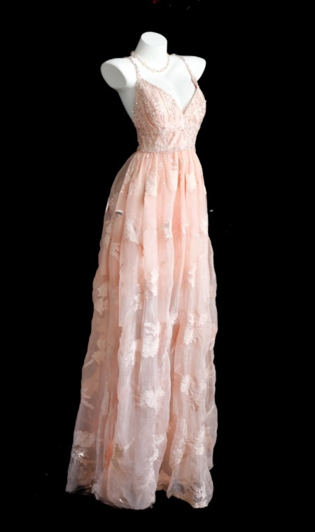 Elegantes rosa Ballkleid mit Tüllstickerei, Spaghettiträgern, A-Linie, ärmellos, Geburtstagskleid ED05235