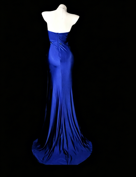 Märchenhafte Liebste Etui-Abendkleid Blaues Ballkleid Satin Festliches Kleid DP05469