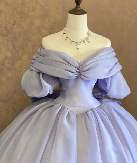 Classy Off-shoulder Ball Gown Quinceanera Dress Tulle Purple Sweet 16 Dress DP05799