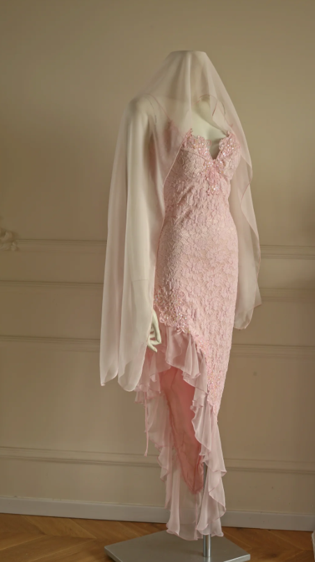 Chic Pink Short Homecoming Dress Spaghetti Straps Sheath Lace Birthday Dress Sleeveless Party Dress DP05853