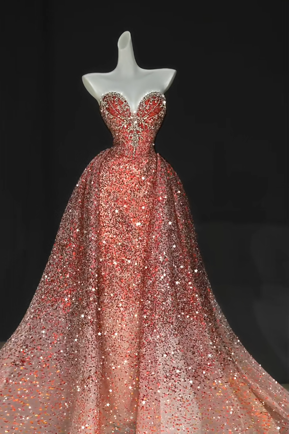 Gorgeous Red Sweet 16 Dress Sweetheart Long Evening Dress Sheath Tulle Prom Dress DP05876
